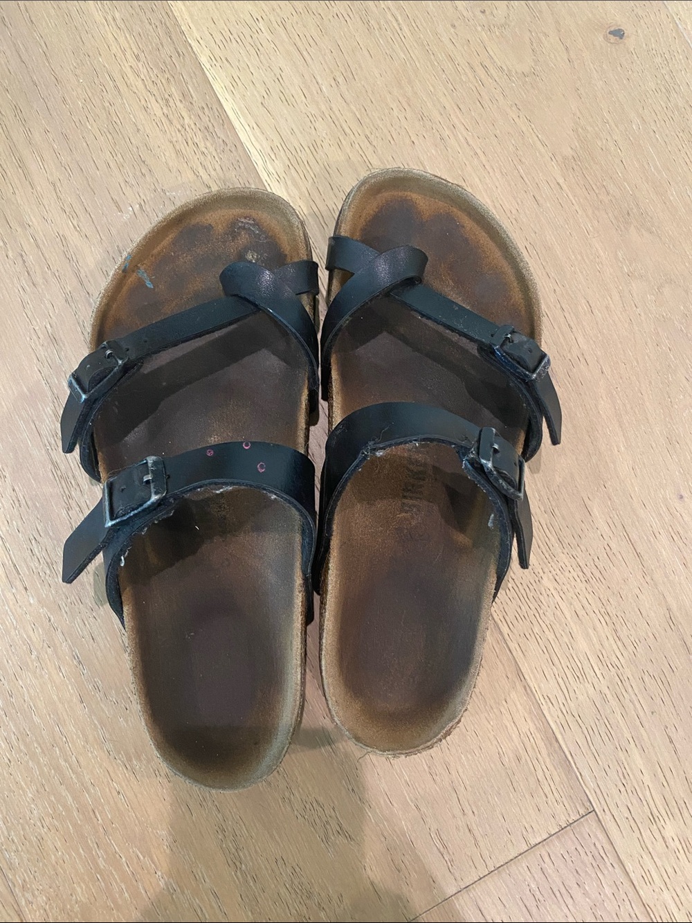 Birkenstock Black Double-Strap Leather Sandals